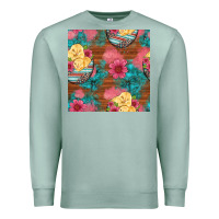 Seafoam hatched egg easter chicks seamless pattern Premium Sweatshirt - Artiststas
