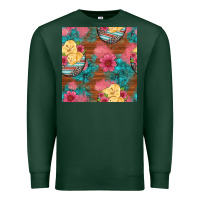 Sports Green hatched egg easter chicks seamless pattern Premium Sweatshirt - Artiststas