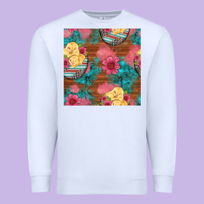 Hatched Egg Easter Chicks Seamless Pattern Premium Sweatshirt Designed By Artiststas