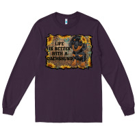 Plum life is better with a dachshund Long Sleeve Tee - RanaPortraitStore