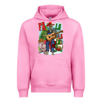 Fuchsia Pink Fa la la la skeleton farm Urban Hoodie - NancyCooperArtShop