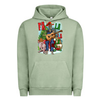 Pigment Oil Green Fa la la la skeleton farm Urban Hoodie - NancyCooperArtShop