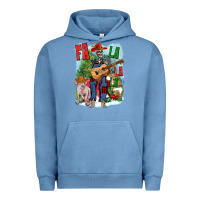 Pigment Pebble Blue Fa la la la skeleton farm Urban Hoodie - NancyCooperArtShop
