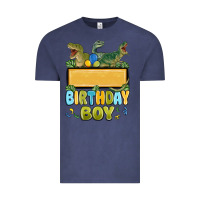 Vintage Denim customized dinosaur birthday boy Vintage Tee - MaliasSmallBusiness