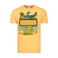Vintage Mustard customized dinosaur birthday boy Vintage Tee - MaliasSmallBusiness