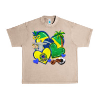 French Oak brazil hearts Urban Heavy Tee - texasbilliewilder