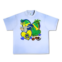 Grape Ice brazil hearts Urban Heavy Tee - texasbilliewilder