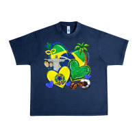Navy brazil hearts Urban Heavy Tee - texasbilliewilder