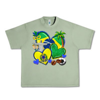 Oil Green brazil hearts Urban Heavy Tee - texasbilliewilder