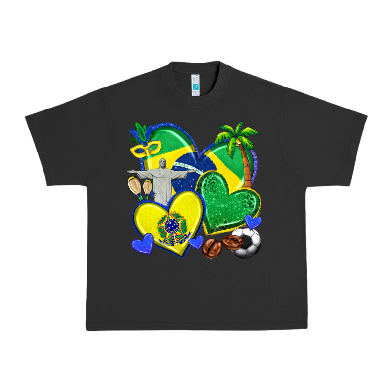 Brazil Hearts Urban Heavy Tee by texasbilliewilder | Teevron