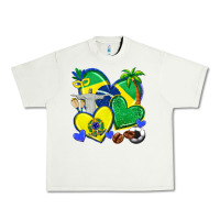 Pistachio brazil hearts Urban Heavy Tee - texasbilliewilder
