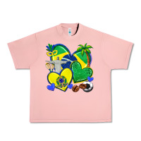 Salmon brazil hearts Urban Heavy Tee - texasbilliewilder