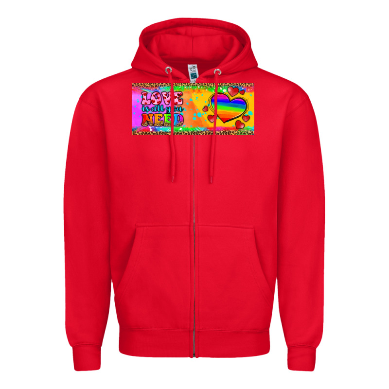 Love Is All You Need  Mug 15 Oz Zipper Hoodie by HRA Design Shop | Teevron