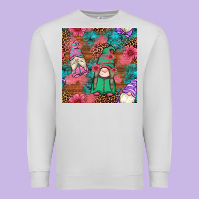 Floral Easter Gnomes Seamless Pattern Premium Sweatshirt Designed By Artiststas