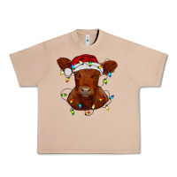 Burro Christmas baby red angus calf with lights Urban Heavy Tee - RanaPortraitStore