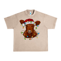French Oak Christmas baby red angus calf with lights Urban Heavy Tee - RanaPortraitStore