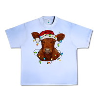 Grape Ice Christmas baby red angus calf with lights Urban Heavy Tee - RanaPortraitStore