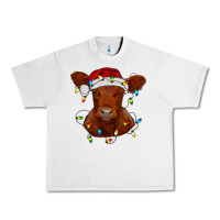 Lunar Rock Christmas baby red angus calf with lights Urban Heavy Tee - RanaPortraitStore