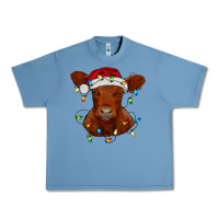 Pebble Blue Christmas baby red angus calf with lights Urban Heavy Tee - RanaPortraitStore