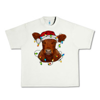 Pistachio Christmas baby red angus calf with lights Urban Heavy Tee - RanaPortraitStore