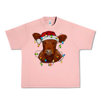 Salmon Christmas baby red angus calf with lights Urban Heavy Tee - RanaPortraitStore