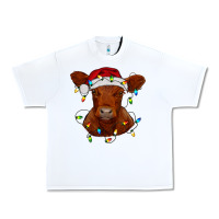 White Christmas baby red angus calf with lights Urban Heavy Tee - RanaPortraitStore
