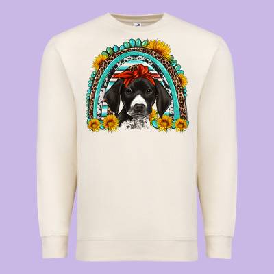 German Shorthaired Pointer Western Rainbow Premium Sweatshirt Designed By Artiststas