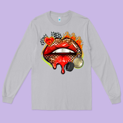 Race Lips Long Sleeve Tee Designed By Adodesignshop