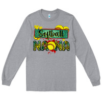 Heather Grey softball nana with leopard Long Sleeve Tee - Zillion Design Studio