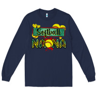Navy softball nana with leopard Long Sleeve Tee - Zillion Design Studio