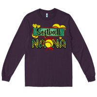 Plum softball nana with leopard Long Sleeve Tee - Zillion Design Studio
