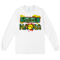 White softball nana with leopard Long Sleeve Tee - Zillion Design Studio