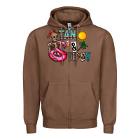 Chestnut Tan Tipsy Zipper Hoodie - CowhideDigitalArt