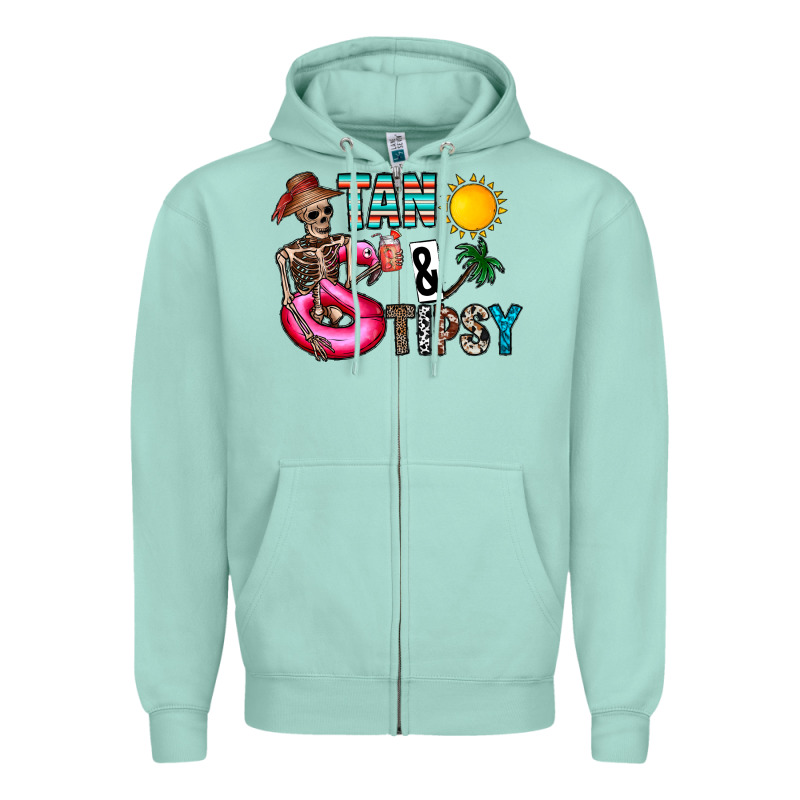 Tan Tipsy Zipper Hoodie by CowhideDigitalArt | Teevron