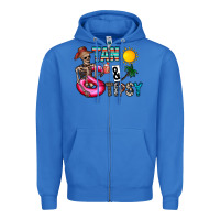 True Royal Tan Tipsy Zipper Hoodie - CowhideDigitalArt
