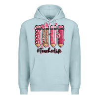 Blue Mist valentine's day teacher life pencils Premium Hoodie - MaliasSmallBusiness