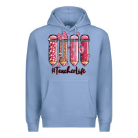 Colony Blue valentine's day teacher life pencils Premium Hoodie - MaliasSmallBusiness