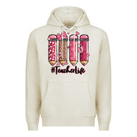 Oatmeal Heather valentine's day teacher life pencils Premium Hoodie - MaliasSmallBusiness