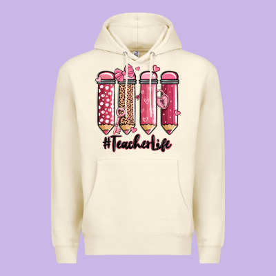 Valentine's Day Teacher Life Pencils Premium Hoodie Designed By Maliassmallbusiness