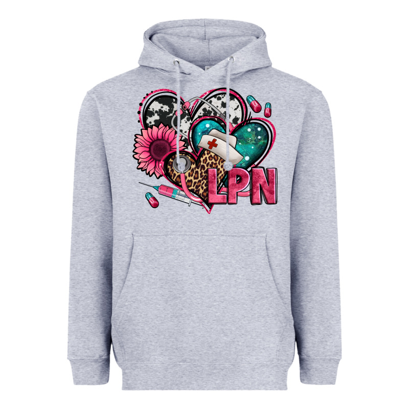 Lpn Licensed Practical Nurse Hearts Heavyweight Hoodie by Jasminsmagicworld | Teevron