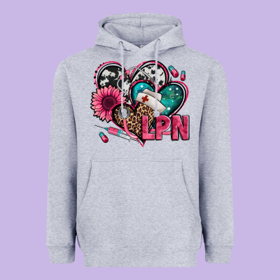 Lpn Licensed Practical Nurse Hearts Heavyweight Hoodie Designed By Jasminsmagicworld