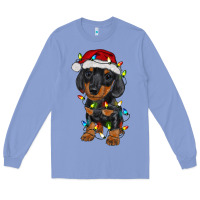 Colony Blue dachshund puppy christmas lights Long Sleeve Tee - RanaPortraitStore