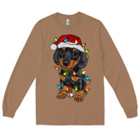 Toasted Coconut dachshund puppy christmas lights Long Sleeve Tee - RanaPortraitStore