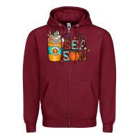 Burgundy tis the sea son Zipper Hoodie - CowhideDigitalArt