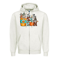 Oatmeal Heather tis the sea son Zipper Hoodie - CowhideDigitalArt