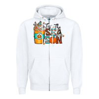 White tis the sea son Zipper Hoodie - CowhideDigitalArt