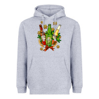 Heather Grey beer bottle party set for christmas Heavyweight Hoodie - AdoDesignShop