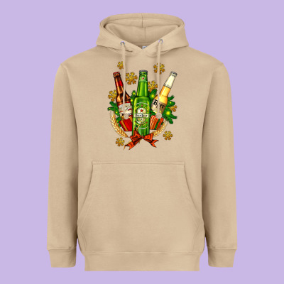 Beer Bottle Party Set For Christmas Heavyweight Hoodie Designed By Adodesignshop