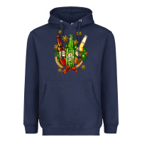 Navy beer bottle party set for christmas Heavyweight Hoodie - AdoDesignShop