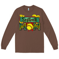 Chestnut softball mom with leopard Long Sleeve Tee - Zillion Design Studio